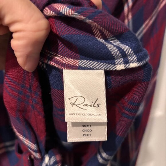 Anthropologie Rails Sloane Cropped Button Up Tie Front Blouse - Picture 4 of 7